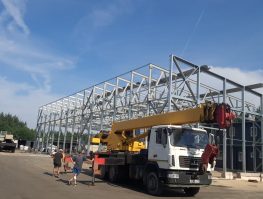 Строительство ангара с размерами 21,0х42,0х6,0 м, с односкатной кровлей, 4й снеговой район