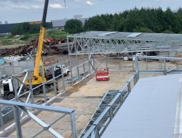 Строительство ангара с размерами 21,0х42,0х6,0 м, с односкатной кровлей, 4й снеговой район