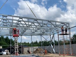 Строительство ангара с размерами 21,0х42,0х6,0 м, с односкатной кровлей, 4й снеговой район